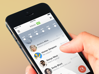 Horizontal Timeline app designer flat ios ios7 mail photoshop timeline ui user interface ux