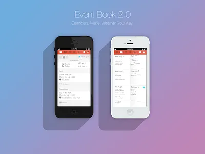 Event Book - Day + Week Book calendar event book ios iphone maps techcrunch weather