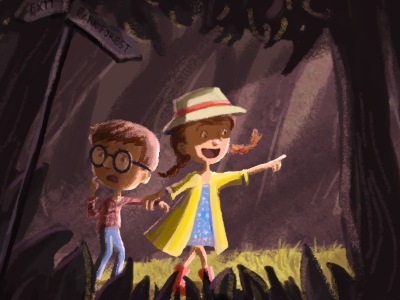 Hansel and Gretel character design concept art illustration