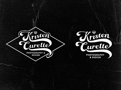 Kristen Currette Logo B branding diamond logo photography script seal vintage