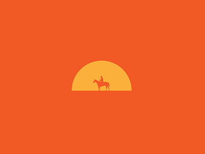 Into the Sunset cowboy horse illustration sunset wild west