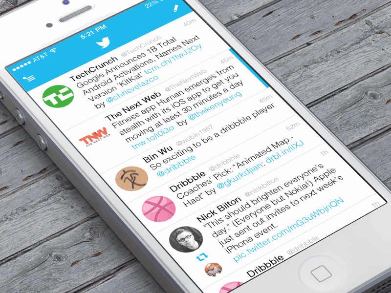 Twitter App redesign ae animation app design flat gif interactive ios7 iphone twitter ui ux