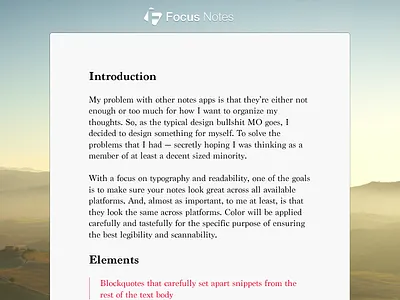 Focus Notes marion notes typography