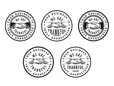 Oh So Thankful badge hands handshake stamp thankful