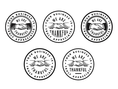 Oh So Thankful badge hands handshake stamp thankful