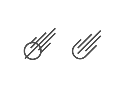 Two comets asteroid comet grindcore open pictogram