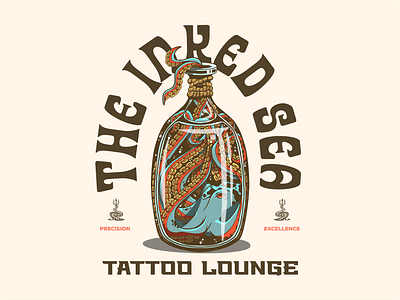 The Inked Sea Tattoo Lounge beach bottle coastal custom illustration excellence hand drawn ink octopus precision summer sunshine surf tattoo tattoo apparel tattoo art tattoo branding tattoo lounge tattoo parlor tattoo studio tropical