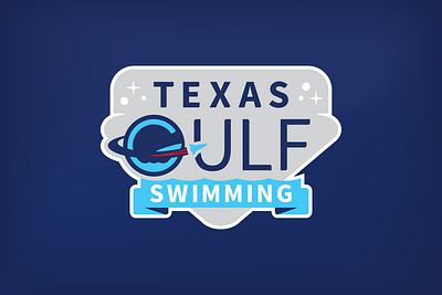 Texas Gulf Swimming Primary branding club sports design federation galveston houston icon identity league logo olympics rockets space spaceship sports swimming team sports texas water youth sports