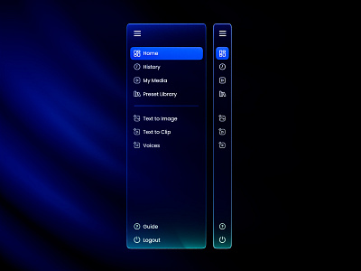 🚀 Sleek Neon Sidebar UI – Dark Mode 3d render 3dui blender darkmode glassmorphism minimal neondesign ui ux