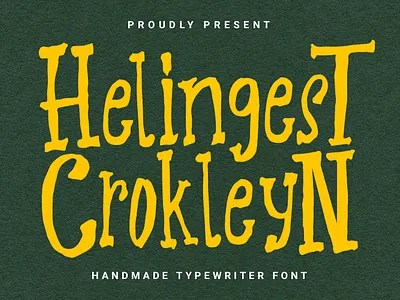 Helingest Crokleyn Handmade Typewriter Font animation branding download font font fonts free fonts graphic design handwritten font logo nostalgic webfont