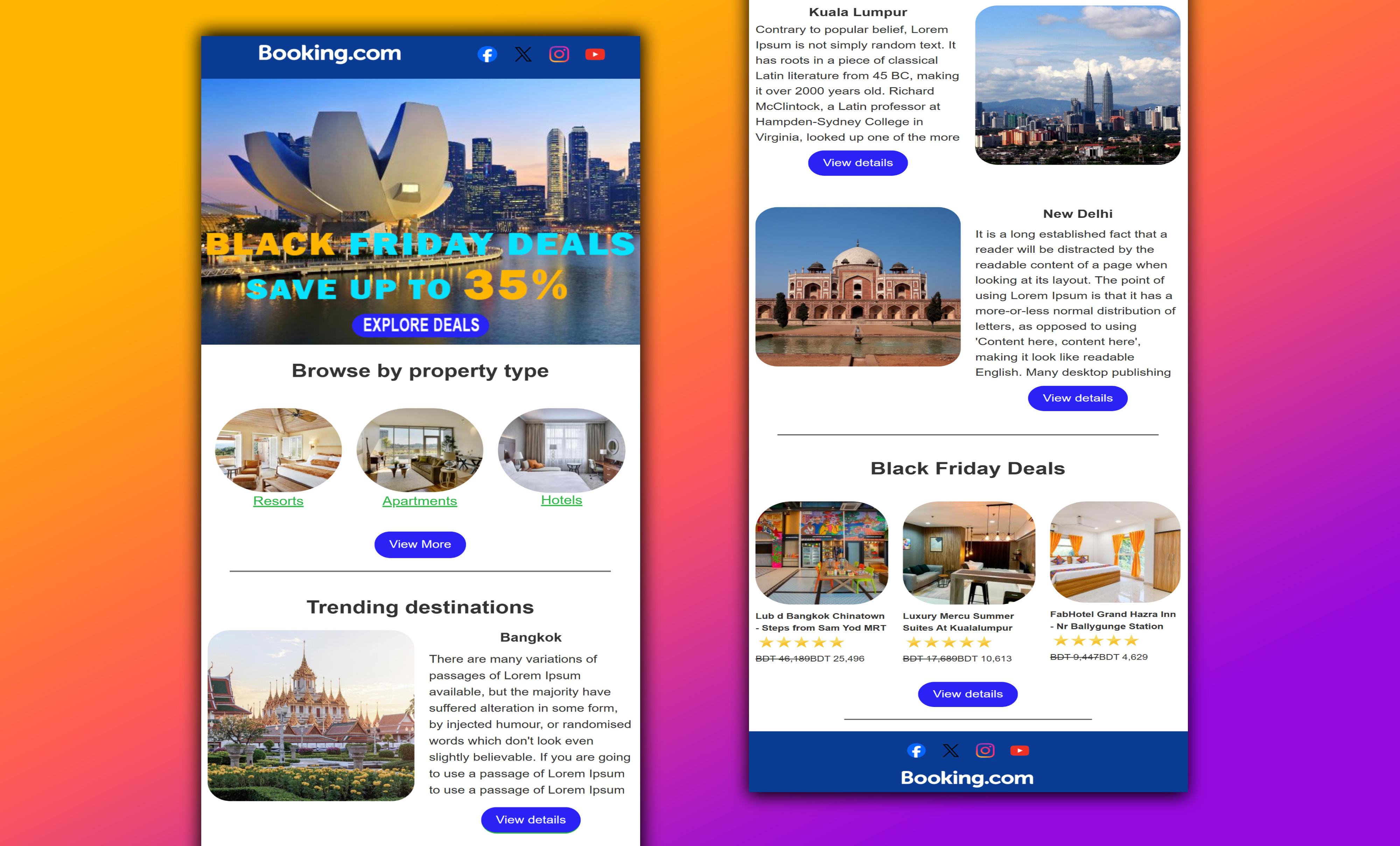 Example of Mailchimp, Klaviyo Email Template Design