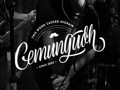 Cemungudh badge custom lettering script series type typography vintage