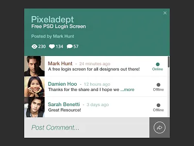Comments Widget comment comments message messages minimal pixel pixeladept widget