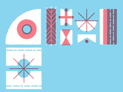 shapes and lines blue design illustration red shapes