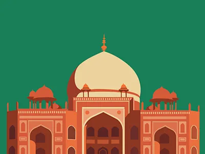 Humayuns tomb architecture delhi history humayuns tomb illustration india vector