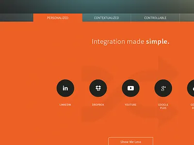 Orange is the New Black button concept flat hover icons menu navigation slider ui ux website work in progress