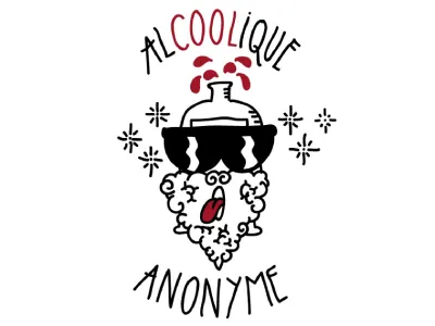 Alcoolique anonyme flash tattoo illustration sketch