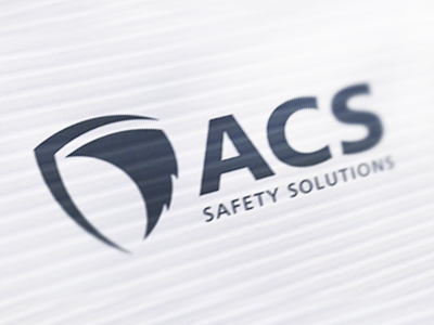 ACS safety solutions design icon logo motion safety shield wing