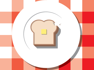 Toast bread butter flat geometric picnic southern toast