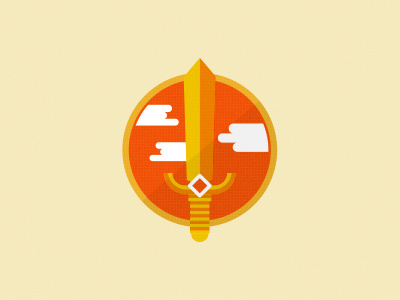 Untitled Sword badge hue orange sword