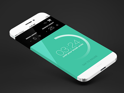 pomodoro app app clock countdown flat iphone mint pomodoro timer