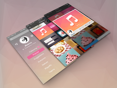 dribbble ios7 app app clear dribbble flat ios ui