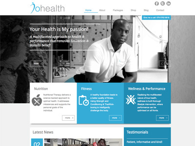 JoHealth new website css3 ui website wordpress