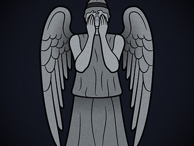 Weeping Angel baddie doctor who enemy illustration line sci fi statue the doctor tv vector villain wip