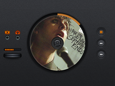 CD Player UI Kit album button cd disk orange player saint ui