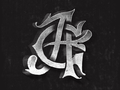 Monogram black design engrave lettering letters monogram texture type typography