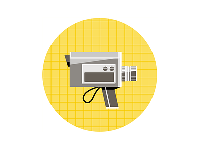 Super 8 Button camera film flat handheld illustration super8