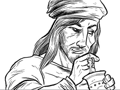 Poisoner borgias comic flash line art poison