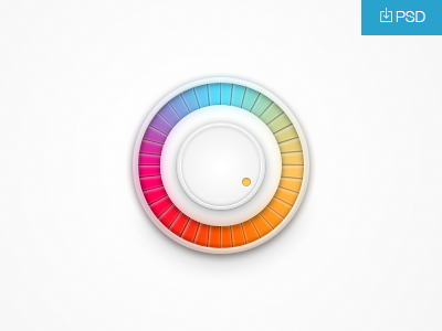 Rainbow Volume Knob clean colorful element knob rainbow ui volume white