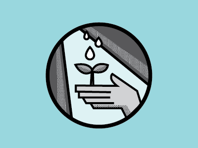 Growth Badge hand logo plant