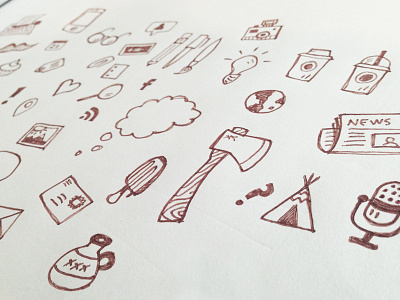 icon pattern sketch axe blogging evernote icons pattern postachio tent