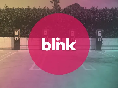 Blink Branding blink blink network circle circle logo design ecotality electric vehicle charger ev charger equipment logo parking lot rainbow colors rainbow logo