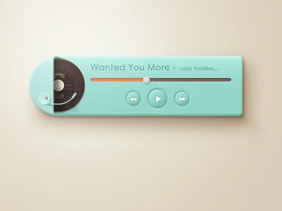 PS PLAYER bar black button cyan disc glue green jukebox player progress shadow the