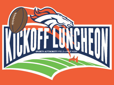 Denver Broncos Kickoff Luncheon Logo denver broncos football kickoff logo sports design sports logo