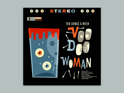 Voodoo Woman album cover illustration lettering mixtape tsaw