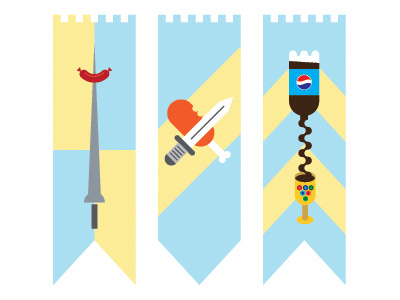 Medieval Dinner Banners banner cola flag goblet joust lance medieval sausage soda sword turkey