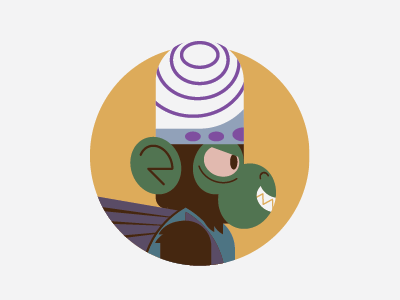 Mojo Jojo design flat headgear icon illustration