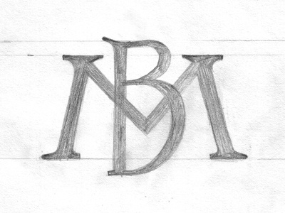 MB Monogram Sketch lettering sketch