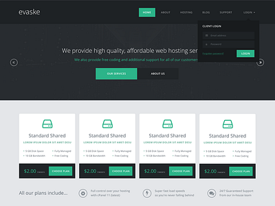 Evaske dark green plans vps web web hosting