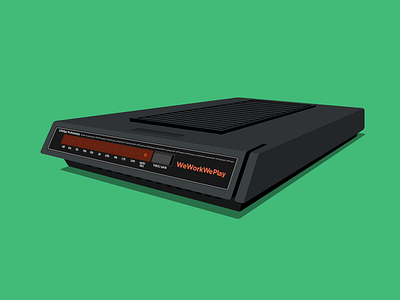 56k Modem flat illustration we work we play