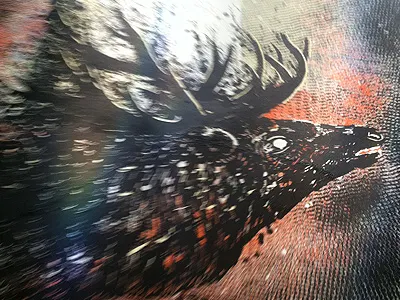 Art Print deer diy screenprinting space universe