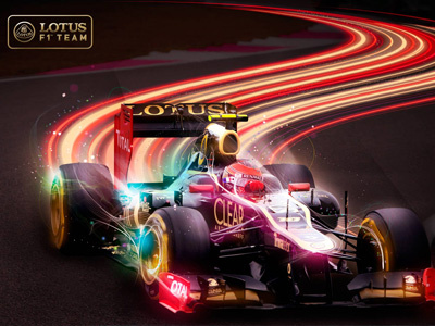 Formula 1 Lotus Case cars formula 1 lotus futuristic grand prix helmet lighting effect motorsport photo illustration racing speed swoosh wheels