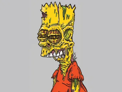 Adults suck, then you are one! bart illustration monster the simpsons undead zombie