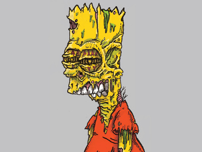 Adults suck, then you are one! bart illustration monster the simpsons undead zombie