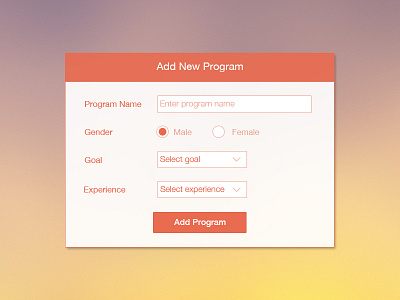 Vitogo Admin Form admin flat form interstitial modal orange pop up simple web