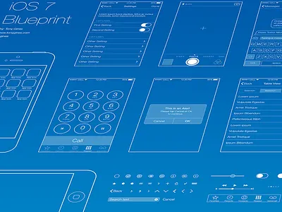 iOS 7 Wireframe Blueprint ios7 wireframe
